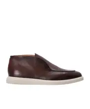burnished-finish leather boots 42,43 Brown