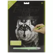 Royal Brush SILVFL-28 Silver Foil Engraving Art Kit 8"X10"-Dragon Wolf (3Pk)