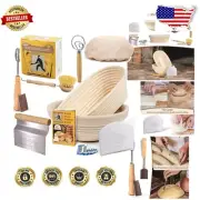 Artisan Sourdough Bread Kit: 9" Round & 10" Oval Banneton Baskets Included