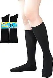 Dr.Scholl(ドクターショール) Dr. Shawl Women's High Socks, Antibacterial, Deodorant, 12.6 inches (32 cm), 15.0 inches (38 cm), Tightening Design, 8.7-9.8 inches (22-25 cm), Set of 3 Pairs Black, Black, 22.0-25.0 cm