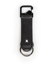 Black Leather Double Key Ring & Hook