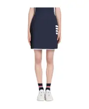 4-Bar pleated mini skirt IT40,IT42,IT38 navy blue