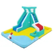 Inflatable Mega Water Park Blower Shaded Canopy Slide Outdoor Yard Splash Pool