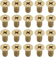 30pcs Cross Countersunk Head Screws M4x8 Brass Phillips Screws Brass Countersunk Head Screws for 1/2'' Tap Cartridge Computers Smartphones Tablets