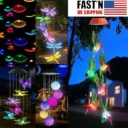 LED Color Changing Solar Wind Chimes Home Garden Yard Decor bird Ball Light Lamp