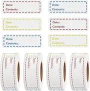 500 PCS Removable Freezer Labels, Food Storage Stickers Food Labels Refrigerator Freezer Paper Label Perfect for Kitchen (4 Rolls, 2.5X7.5cm)