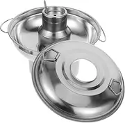 OFFSCH Stainless Steel Chafing Dish Hot Pot Double-Handle Cooking Pot Outdoor Cookware Easy to Clean