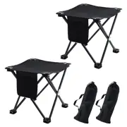 2Pcs Portable Folding Camping Stool, Mini Lightweight Backpacking Slacker Chair
