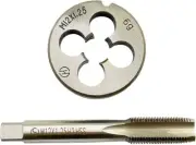 M12 X 1.25mm Tap+Die Set HSS Machine Thread Tap And Round Thread Die Right Hand