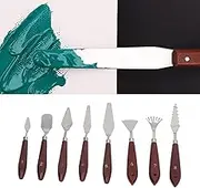 Fdit 8 Pcs Painting Knife Set Thin Vane/Wing Stainless Steel Palette with Elasticity, Used for Flexible Painting, Convenient for Coloring