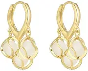 [BBirtyQV] Lily Of The Valley Flowers, Three Opal, Earrings, Earrings, Women'S Anti-Loss Earrings, Silver Needles, Anti-Allergenic Tide