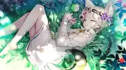 Anime girls original characters fox girl ears tail Playmat Game Mat Desk