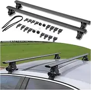 2PCS Compatible for MG 4 EV MG4 EV Lockable Roof Rail Rack Rooftop Luggage Sedan Crossbars Cross Bars Aluminum Alloy(Black)