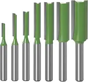 7PCS Router Bits Set 6mm Shank 3 4 5 6 8 10 12mm Blade Diameter Flute Straight Bit for Woodworking Milling Cutter Green