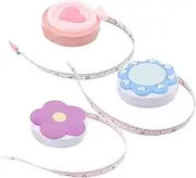 LIFKOME 3Pcs Cute Mini Retractable Measuring Tape for Body Measurements Soft Tape Measure for Sewing Lightweight Portable Measurement Tool and Colors