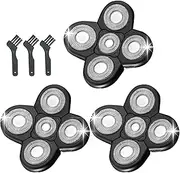 Replacement Blades Compatible with Freebird Shaver Head Shaving Kit Electric Razor for Men, Fit for Remington Balder Pro Head Shaver XR7000, with Cleaning Brush 3 PCS