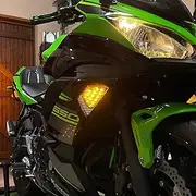 Motorcycle LED Front Blinker Indicator Turn Signals Light For KAWASAKI Ninja 250 300 EX300 2013-2018, Ninja 400 EX400 2018-2024, Ninja 650 EX650 2012-2024 23040-0135, 23040-0136 (Clear)