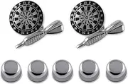 [Select Gifts] Sterling silver black enamel dart & dartboard Cufflinks Shirt Dress Studs Gift Set