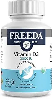 Freeda Vitamin D3 3000 IU, 250 Tabs Kosher