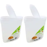 2x Plastic Cereal Container 5L Large Dry Food Rice Dispenser Breakfast Storage