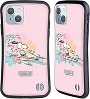 Head Case Designs Officially Licensed Peanuts Surf Beach Snoopy Hybrid Case Compatible with Apple iPhone 14