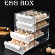 Double Layers Drawer 32 Compartments Egg Storage Box Refrigerator Egg Organizer