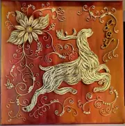 One of a Kind Mixed Media Holiday Christmas Wall Decor! Paper quilled Reindeer!