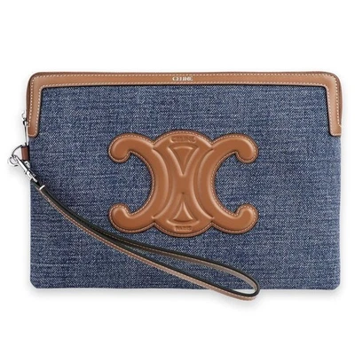 Celine Women's Tropez Denim Strap Clutch Bag (Blue) 10J502GHP 07FX 135903132