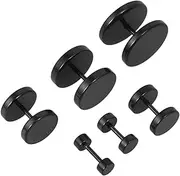 [FRCOLOR] 6 Pair Punk Titanium Steel Fake Gauge Earrings for Men and Women Unisex Skin Friendly Durable Design for Sensitive Skin Stylish Packaging for Fashion Lovers