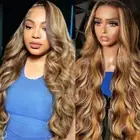 Ombre Lace Front Wig Human Hair 13x6 Lace frontal Wigs Body Wave180% Density ...