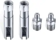 SHUNYUNG 2Pcs Alloy Push-on Slotted Right Angle 90 Degree Grease Coupler Adapter with 1/8" NPT Threads, 90 Degree Push on Slotted Right Angle Grease Coupler Grease Gun Hose Adapter