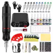 Tattoo Machine Set Rotary Tattoo Pen Kit With Cartridges Tattoo Gun Power Supply