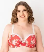 Lady Emprezz Shirley Underwire Contour Bra - Red Vintage (Size 26D)