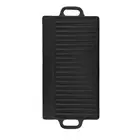 Non-Stick Cast Iron Grill Griddle Pan Ridged And Flat Double Sided Baking AU