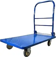 Flatbed Cart Push Cart Steel Board Platform Truck Made all of Metal with Flexible Swivel Wheels Foldable Handle for Factory Warehouse High Load Hand Truck(Size:330lb(70 * 45))(One Color 330lb(78*45))