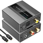 VPFET Analog to Digital Audio Converter RCA to Optical with Cable 3.5Mm AUX Jack