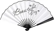 [Generic] Silk Fans Handheld - Craft Decorative Folding Fan - Foldable Blank Creative Dancing Props For Event Party Dance Craft Decoration