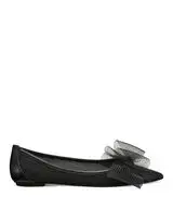 BLUSHING BOW FLAT in BLACK for Women