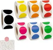 Color Dots Stickers, Granmagazz 4000 PCS 1" Colored Dot Stickers Circle Color Coding Labels, 8 Color Style Colorful Coding Label Sticker for Office, Student Classroom(8 Rolls)