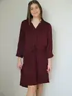 Piper Ladies Fashion V Neckline Long Sleeve Dress size 8 Colour Burgundy