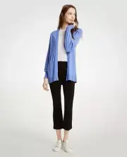 Ann Taylor - LARGE Light Blue Ballad Lantern Sleeve Open Cardigan $70 (U78)