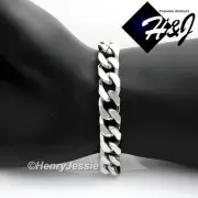 8.5"MEN's 316L Stainless Steel WIDE 11mm Silver Cuban Curb Link Chain Bracelet