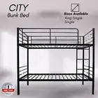 Priceworth Bunk Bed Single and King Single Size Black Platform Base