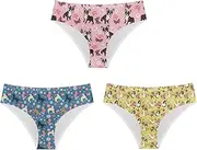 [Mumeson] Women No Show Invisible Briefs Underwear Animal Print Elastic Bikini Hipster Panties for Bachelorette Party
