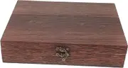 HAWILLOSCH 1Pc Vintage Wooden Storage Box with Lock Charming Treasure Chest for Jewelry Display Rustic Hinged Lid Box for Home Office Decor Brown