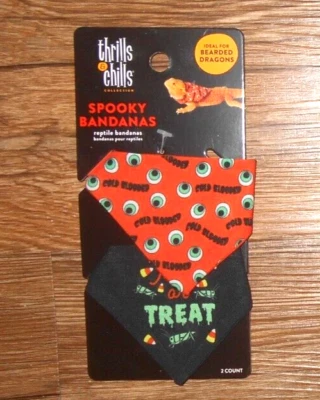 Thrills & Chills Halloween 2 Pack Bearded Dragons Spooky Bandanas
