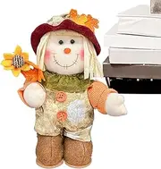 Fall Scarecrow Push - 9.06 inches Holiday Fall Decor Scarecrow - Holiday Fall Decor, Scarecrow Autumn Shelf Sitters Figurines, Fall Harvest Scarecrow Figurine for Home