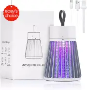 Electric Bug Zapper Indoor Outdoor Fly Mosquito Trap LED Light Portable Gray Bat