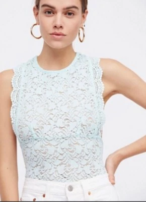 NWT Free People intimately Sure Thang Bralette Tank, blue,sz.S