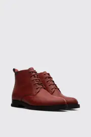 Iman GORE-TEX Women's red-brown lace up ankle boot